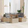Garden Dining Set with Cushions 5 pcs Beige and Grey