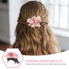Silk Yarn Flower Duckbilled Hair Clip for Thick Thin Hair Elegant Non-Slip Alligator Clip Daily Work Party Use Decorative Claw