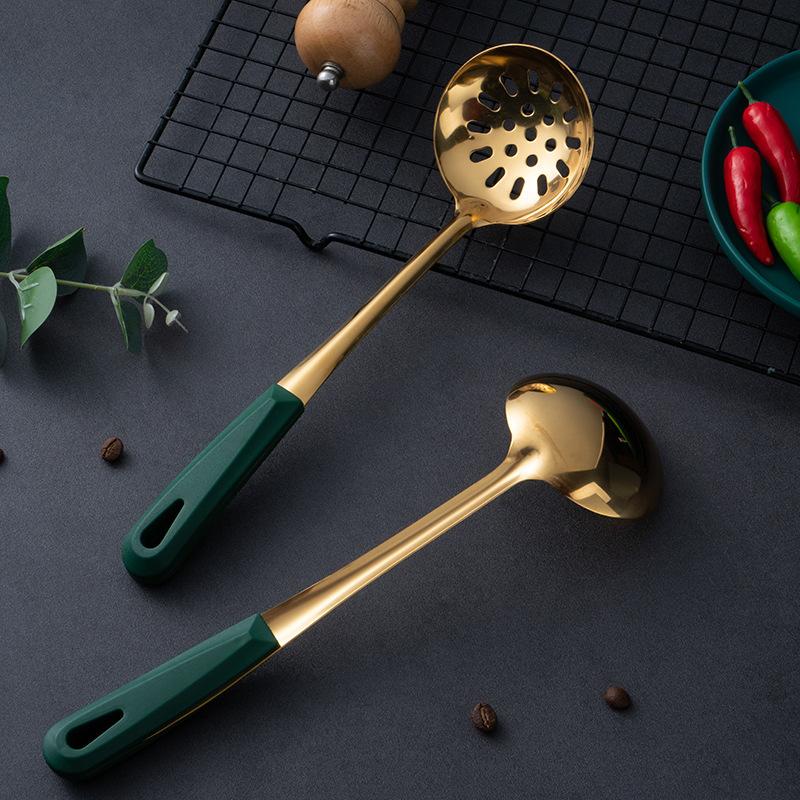 1pc Stainless Steel Soup Spoon, Soup Slotted Ladle, Long Handle Hot Pot Spoon Kitchen Tools