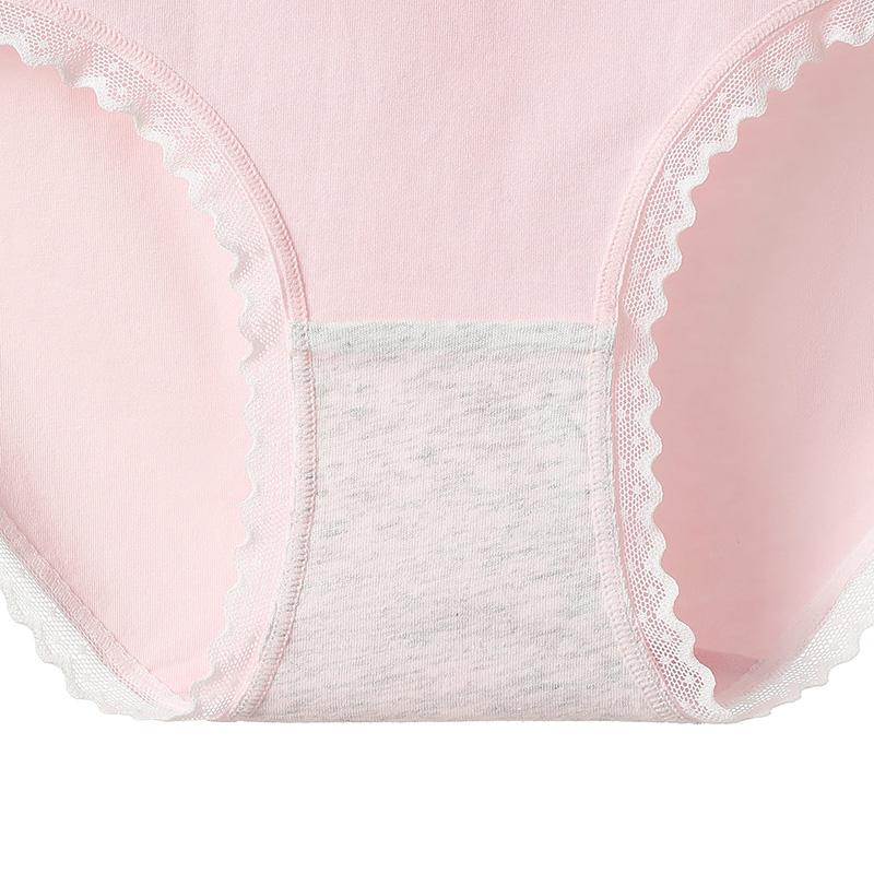 Fentengkan 10A Antibacterial 4-piece set sweet mid waist pure cotton crotch triangle women's underwear for girls