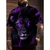 Sommer Herren Mode Stilvoll Bequem Rundhals Kurzarm T-Shirt Bunte Tiere 3D Druck Lässig Locker Atmungsaktiv Weich Übergröße T-Shirt