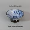 Chinese Blue and White High-Footed Porcelain Pastry Plate - Small Size for Fruit, Tea, Snacks, Nuts, or Pot Stand