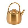 Golden 304 Stainless Steel Soup Pot and Tea Kettle for Hot Pot Restaurants, Large Capacity Commercial Use.