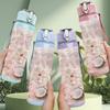 1PC Beige Shell Lace Texture Print 750ml Color Plastic Sports Water Bottle Leakproof Flip Straw Lid Suitable for Sports Office Home Use