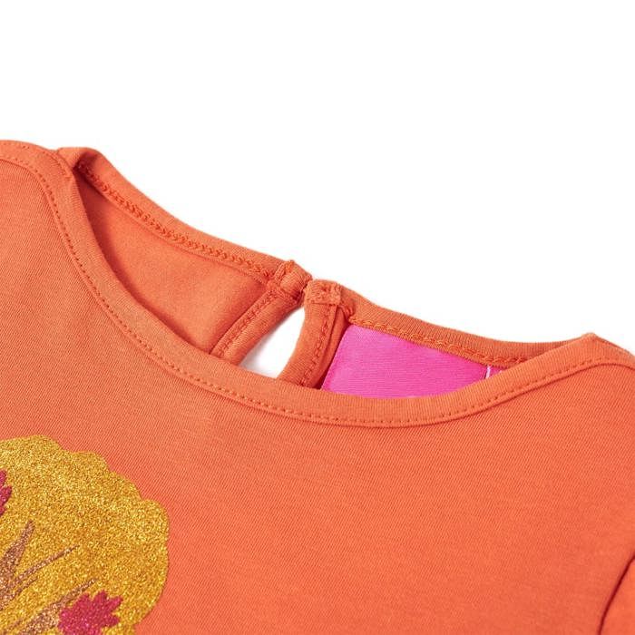 T-shirt enfants à manches longues orange brûlé 92/104/116/128/140