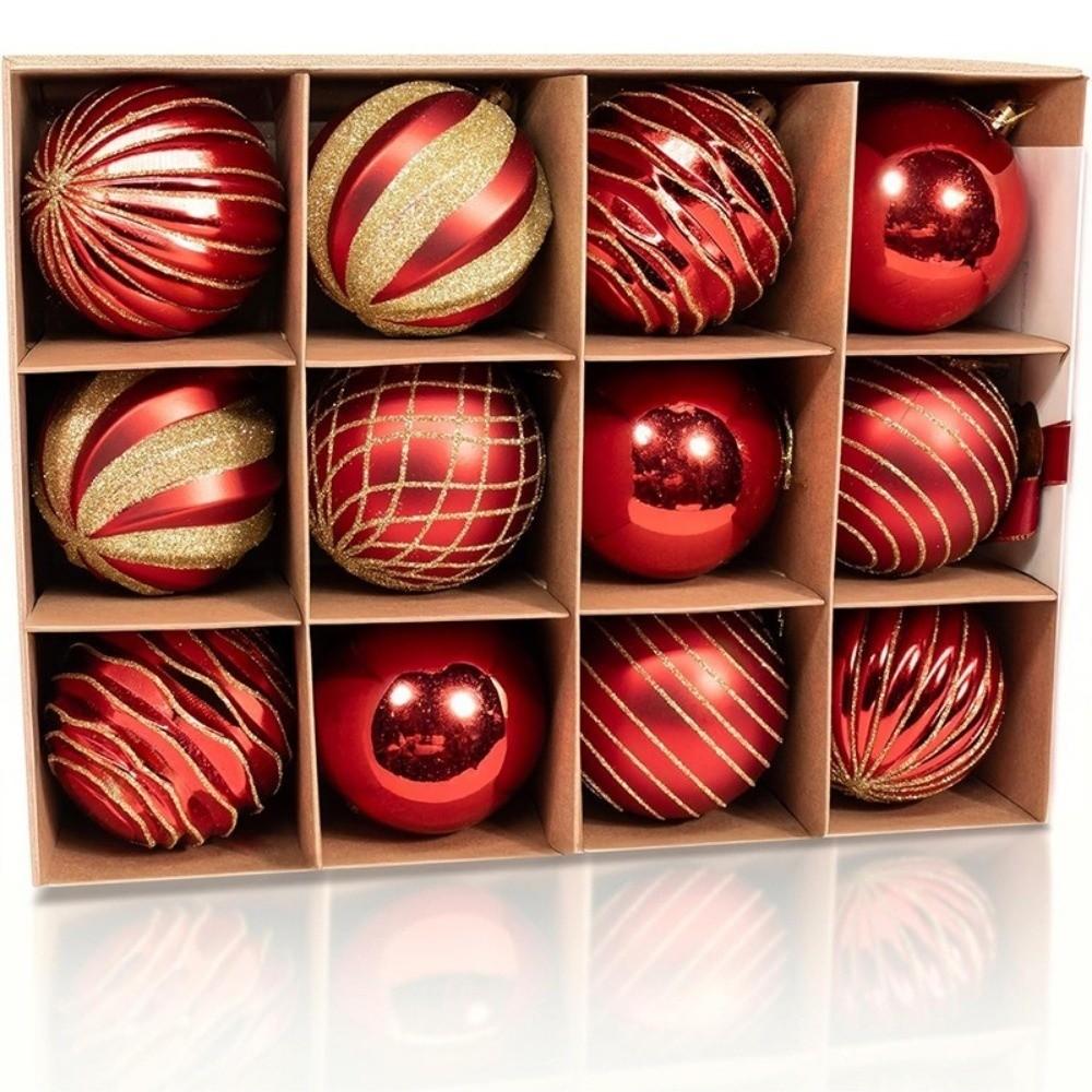 12Pcs 8 cm Christmas Decoration Pendant Sequins Xmas Tree Hanging Pendants New Year