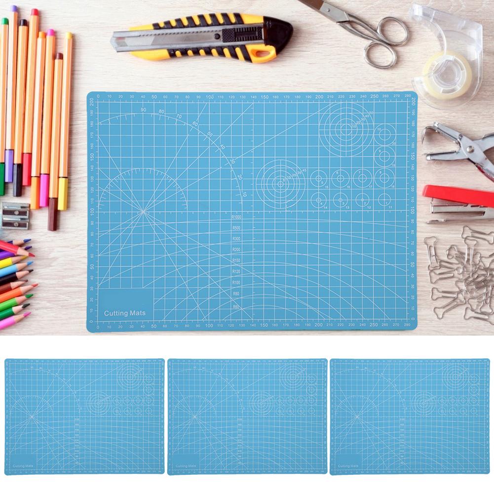 3 Peças Base de Corte A4 Modelo Feito à Mão Almofada de Corte Papel Carimbo de Borracha Gravação Placa com Escala