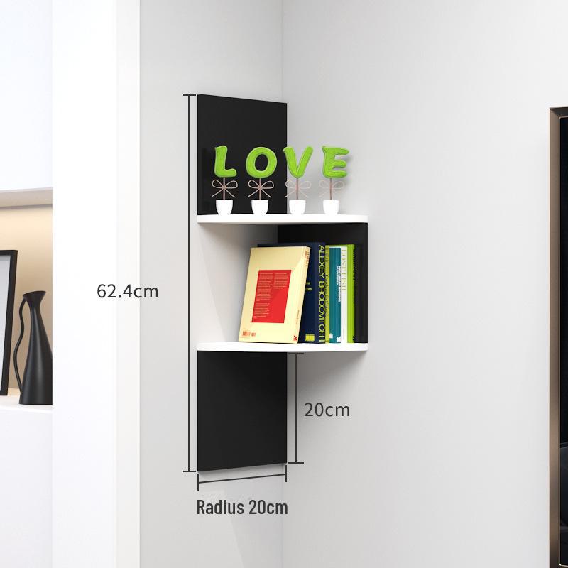 Punch-Free Corner Wall Shelf - Triangular Kitchen Bookshelf & Cabinet