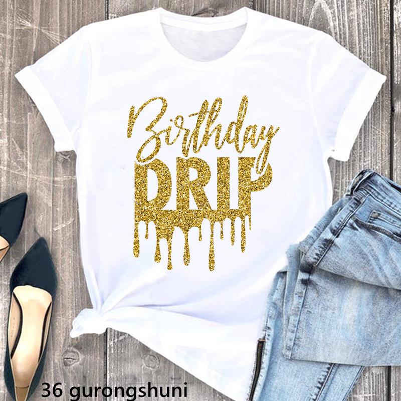 Golden Queen Are Born In July Letter Print Tshirt Unisex Birthday Gift T Shirt Femme High Shoe Tshirt Female Harajuku Shirt