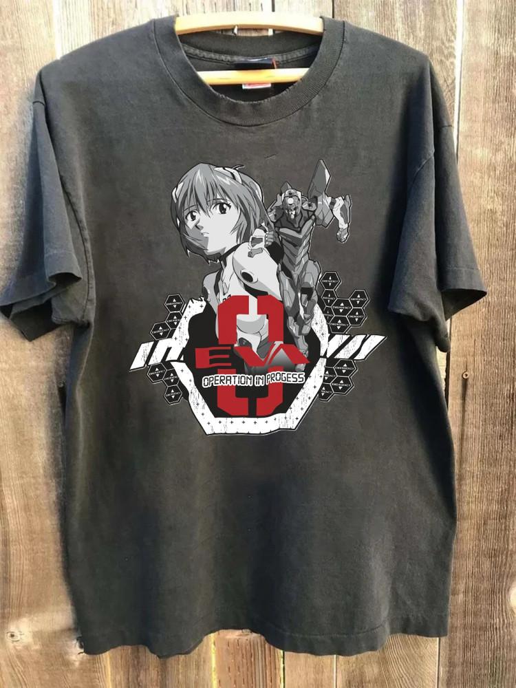 Neon Genesis Evangelion Rei Ayanami EVA short Sleeve Anime Shirt remake PA9132 Unisex T-Shirt S