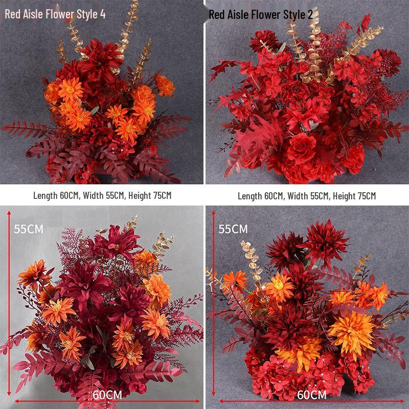 2025 Wedding Floral Decoration: Engagement Banquet Scene, Road/Stage Floral Rows, Arch Flowers, Artificial Background Simulation, Floral Art.