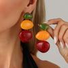 Personality Vintage Resin Acrylic Geometric Pendant Earrings for Women Bohemian Colorful Drop Earring Y2K Jewelry Accessories
