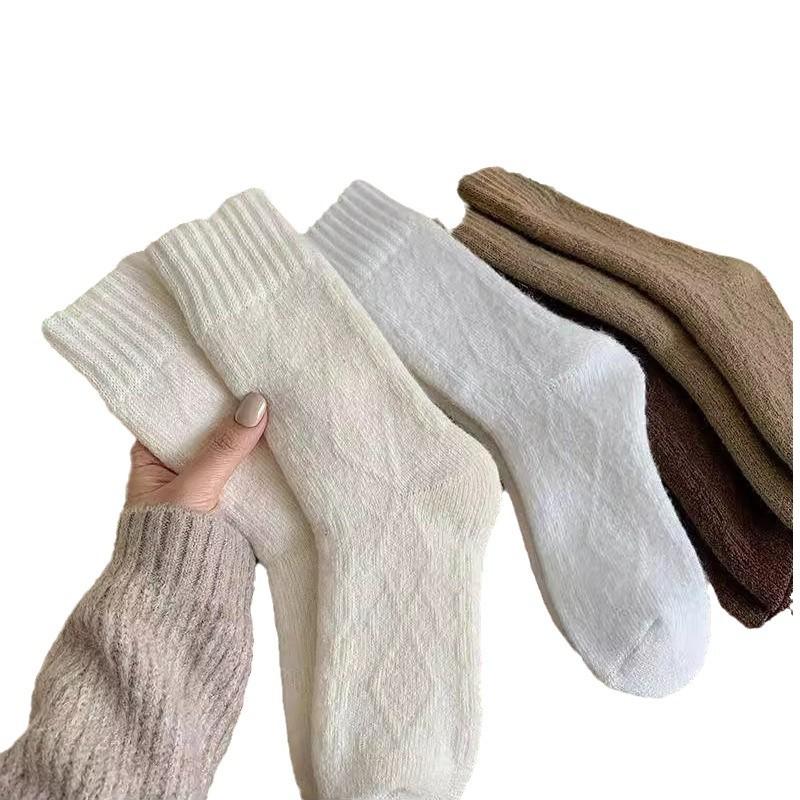 1-10Pairs Winter Plush Socks Women Thick Mid Calf Heating Thermal Long Socks Fall Cold Weather Maternity Postpartum Warm Sock