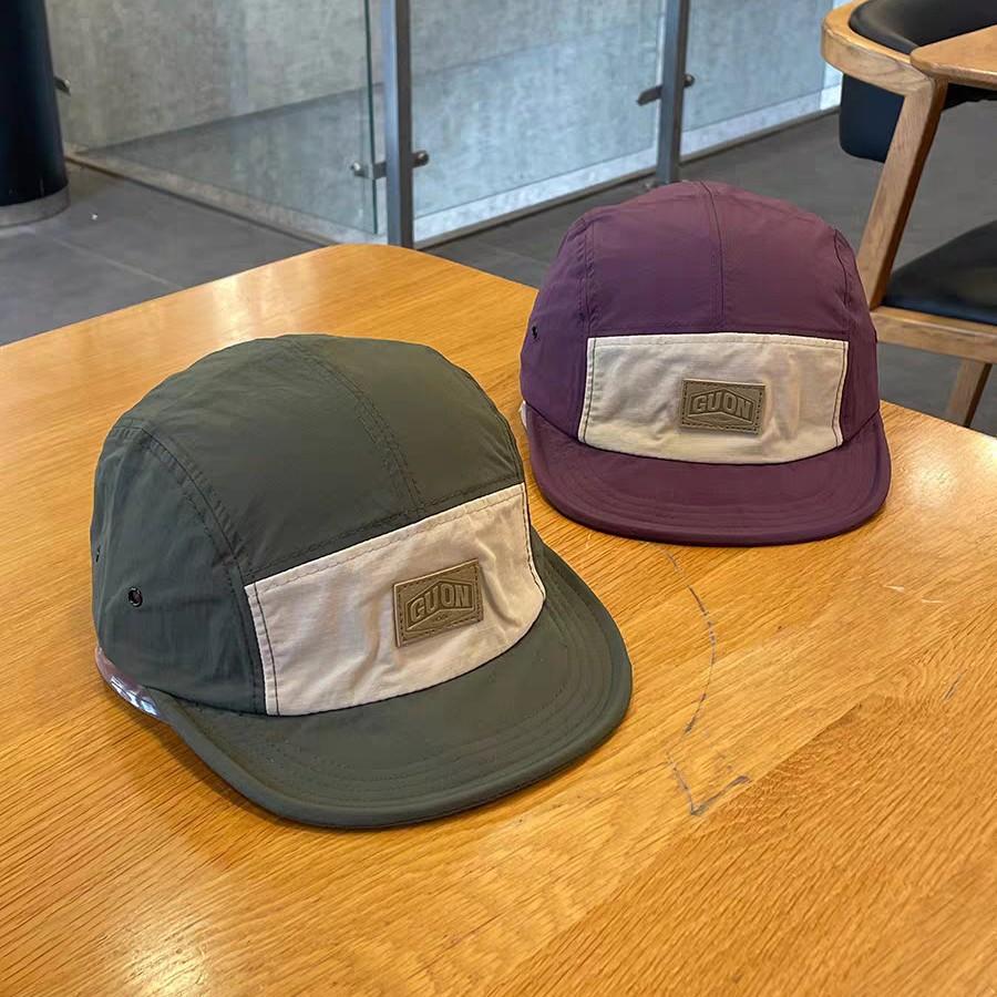 Japanese Short Brim Retro Five-piece Hat Color Blocking Outdoor Baseball Cap Four Season Soft Edge Baseball Cap Women Quick Dry Fabric Hat