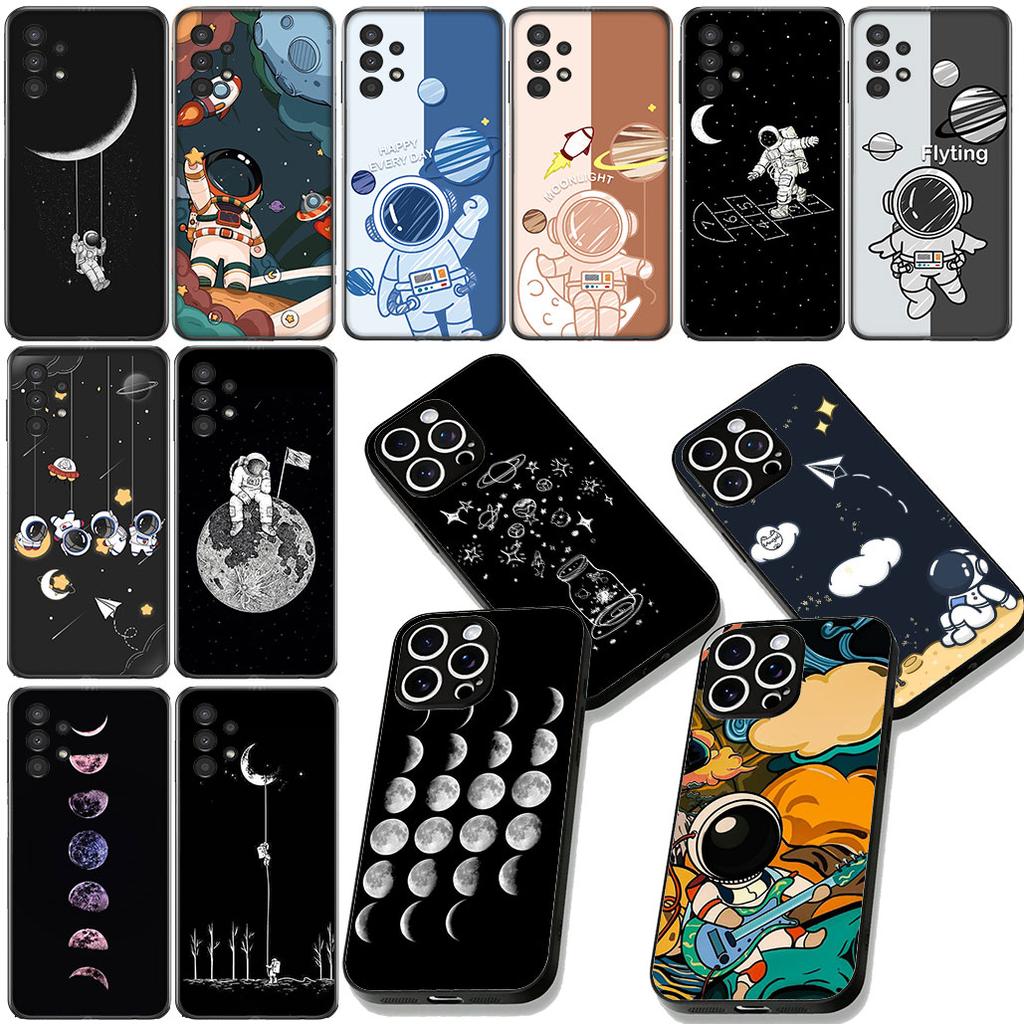 Creative Design Art Astronaut Moon Phone Case for Motorola Moto Edge 70 60 Fusion NEO Pro G Stylus G56 G96 G52 G04 G05 G64 G71