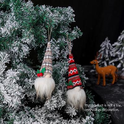 Christmas Tree Ornaments with Lights, 2/5pcs Glowing Plush Gnomes Santa Elf Xmas Hanging Decorations Christmas Hanging Pendant