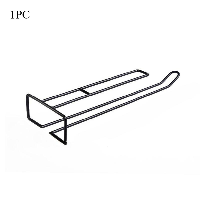 1pc/2pcs Iron Wine Rack Glass Holder Hanging Bar Hanger Shelf Stainless Steel Wine Glass Rack Stand Paper Roll Holder Green