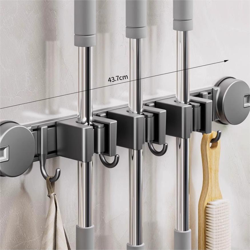 

Настінний тримач для швабри та віника на присосках без свердління