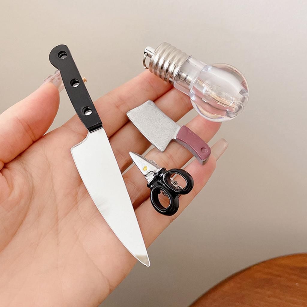Halloween Barrettes Hair Clip Light Bulb Funny Scissor Flat Clip Hairpin Scissor Prank Hair Clip for Bunches