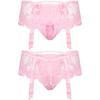 Costume da uomo sexy Sissy Lingerie Slip con fiocco e reggicalze