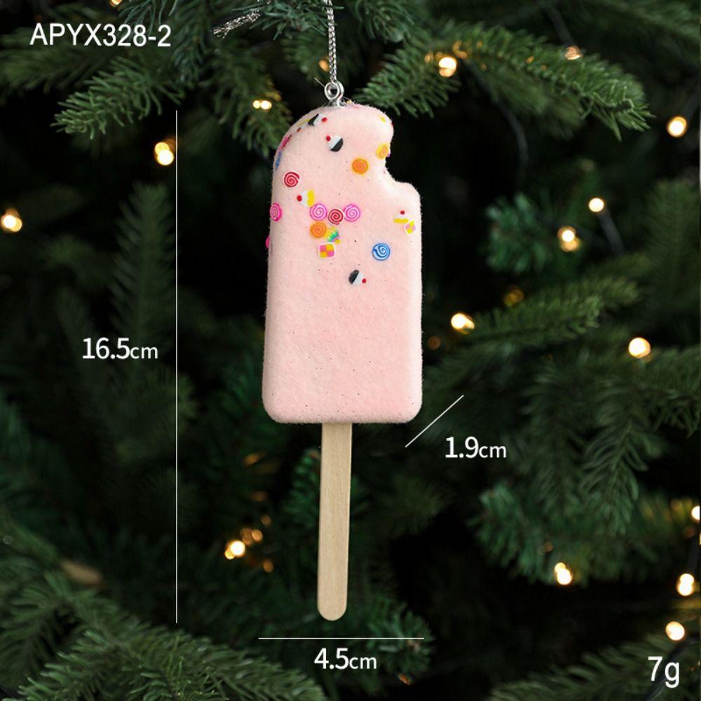 New Foam Ice Cream Pendant Colorful DIY Decor Christmas Tree Decoration Hanging Painted Ornaments Favors Decor