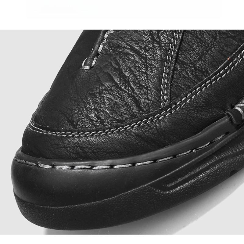 Men's Leather Boots Zipper High Top Casual Shoes Sneakers 39-48