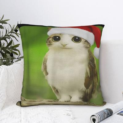 Amuzant Adorabil Pisică Bufniță Brainrot Meme Meowl Față de Pernă Crăciun Kawaii Husa Pernă Paturi Pătrate Pentru Scaun Decor Acasă