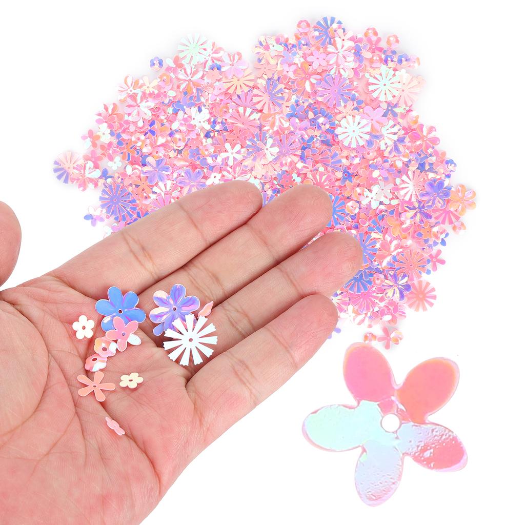 Confetti FlowerShaped Glitter Sequins Spangles Party Wedding Sprinkle Part Decoration Supplies(Colorful Pink )