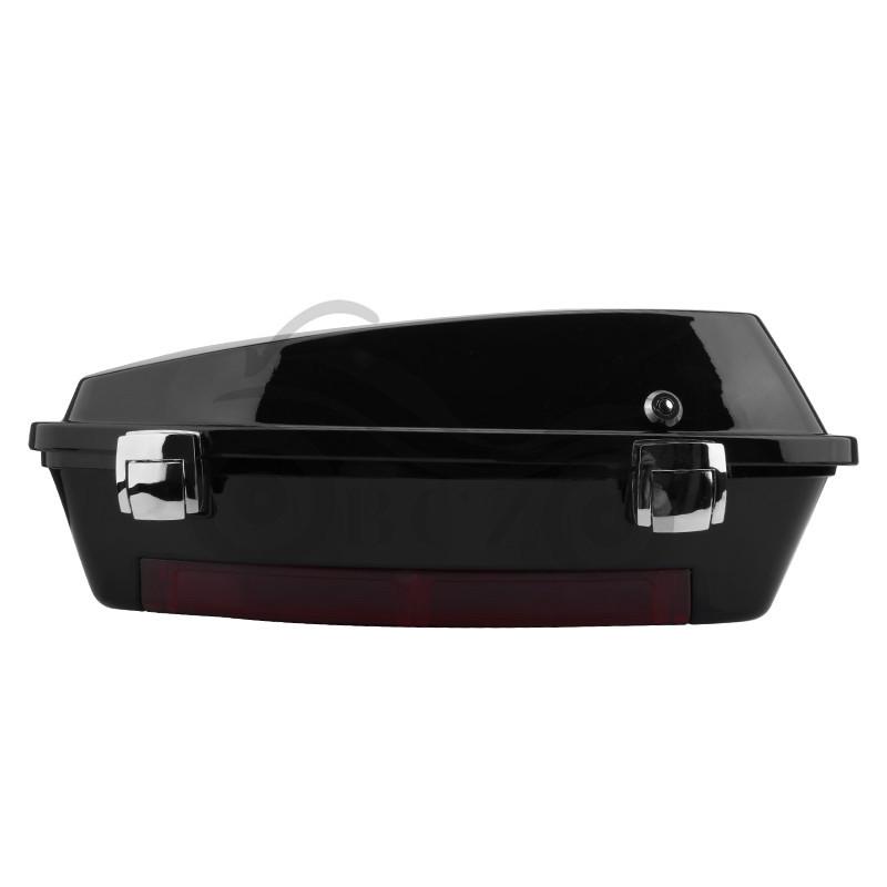 Harley Cruiser Motorcycle Rear and Side Storage Boxes - Black