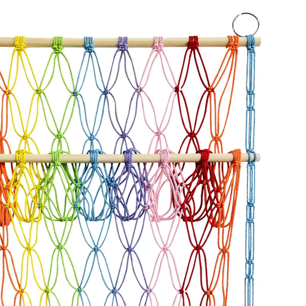 Stuffed Toy Net Boho Easy to Install Cotton Rope Stuffed Animal Hammock Wall Hanging Storage for Kids Bedroom Play Room Nursery