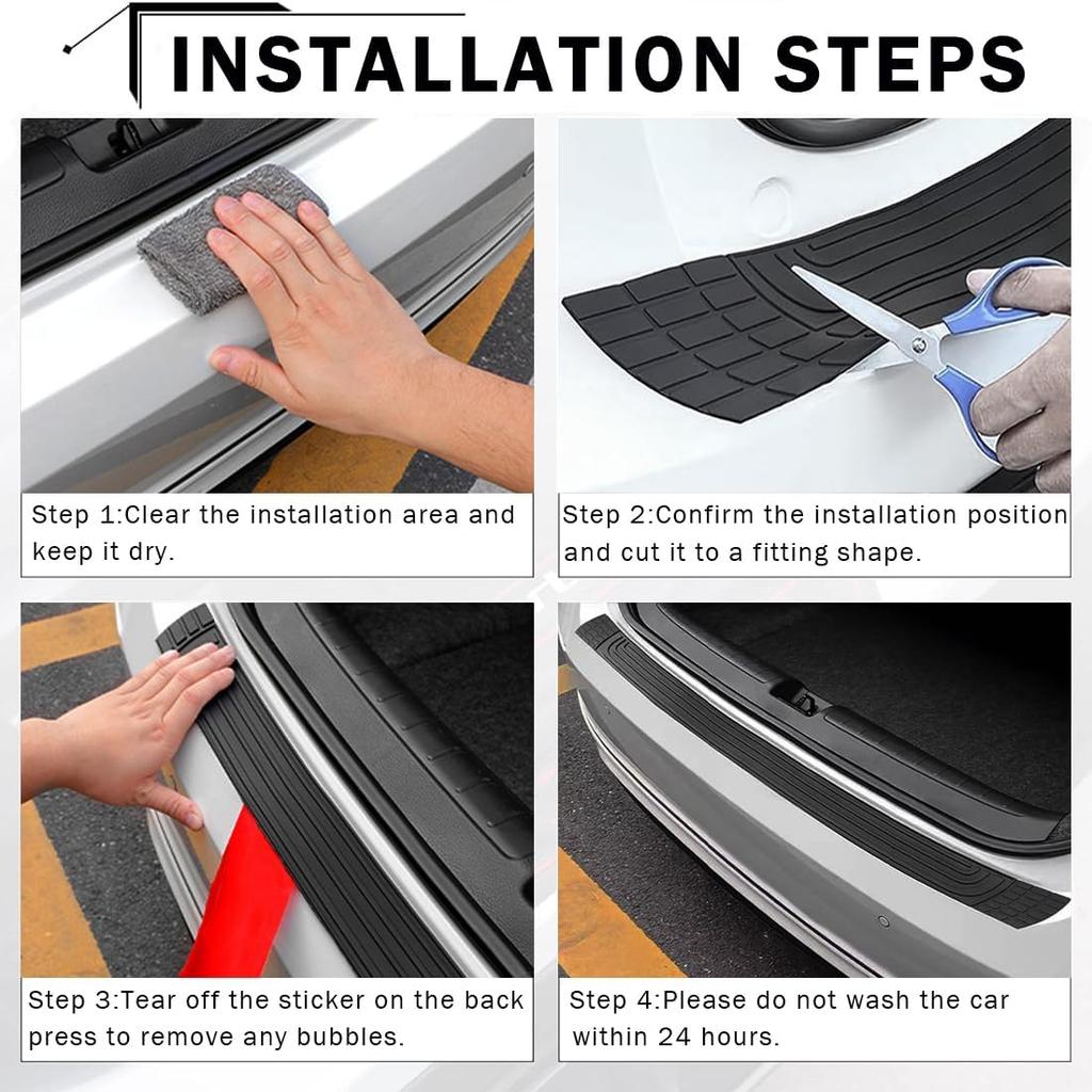 Car Rear Bumper Protector,Car Trunk Protection Strip,Rear Bumper Protector Guard Rubber,Universal Anti-Scratch Trunk Bumper Guard,for Most Car