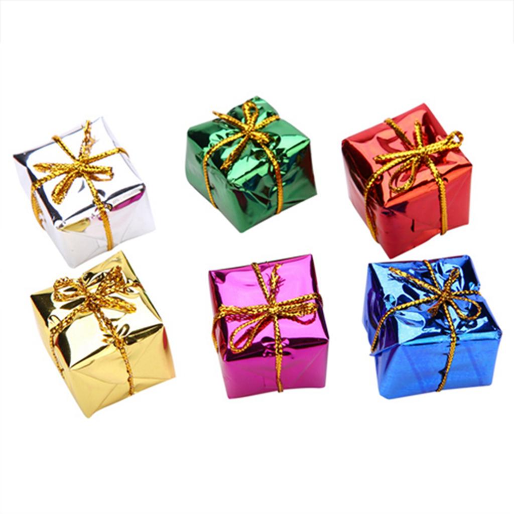 12PCS Gift Box Pendant Hanging Ornament for Christmas Tree Xmas Parties Decor