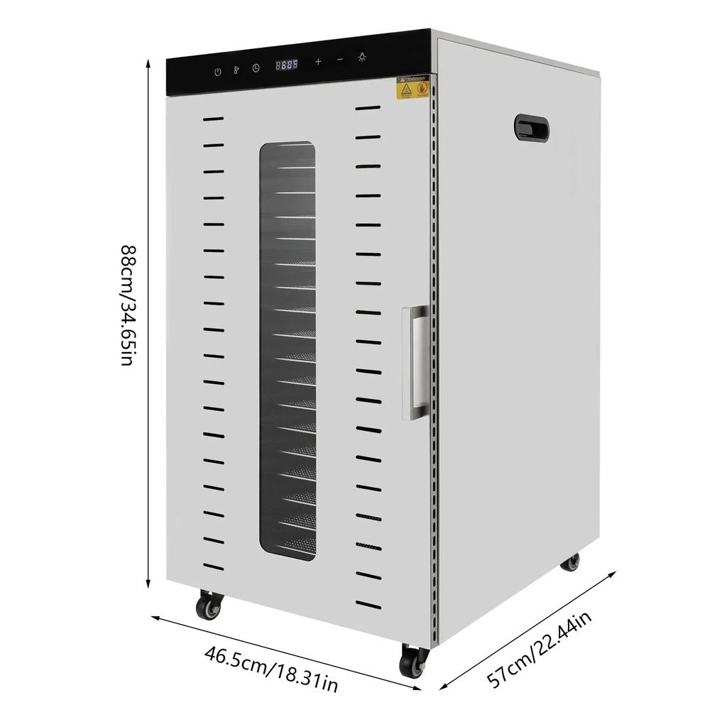 Commercial Food Dehydrator 1700W Stainless Steel 20 Tray Low Noise ≤48dB Large Batch Drying