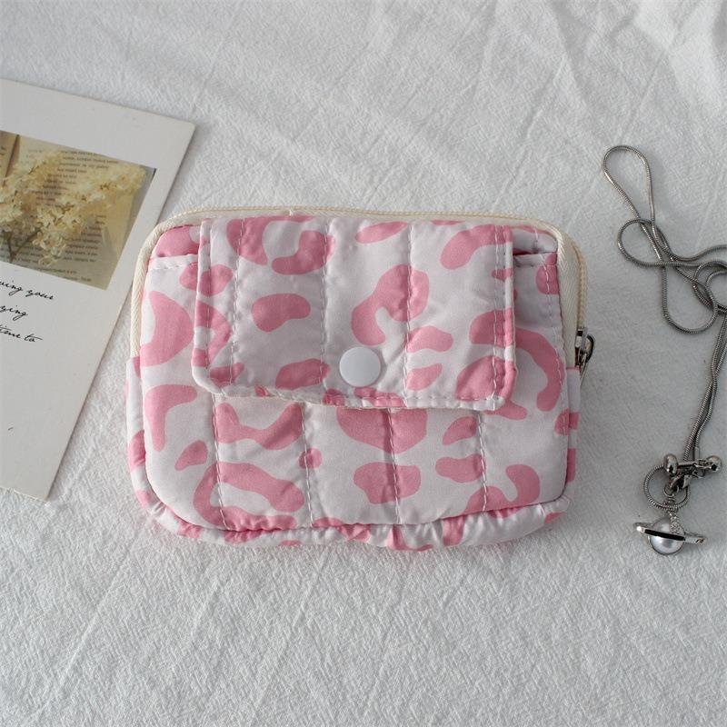 Cute Cartoon Floral Quilting Document Storage Bag Card Wallet Coin Purse ID Card Holder Driver's License Holder Badge Holder