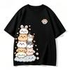 Kawaii Pet Club Graphic Tshirt Unisex Cute Rabbit Cat Dog Print O Neck Short Sleeve Tee Casual Loose Summer Streetwear Tops