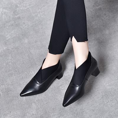 Pointed High Heels Women's Shoes New Deep Mouth Single Shoes Niche Personality Elastic Mouth Fashion Shoes