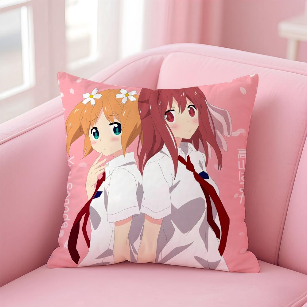 T-Trick Sakura Trick Pillow Yuri Anime Cushion Cover Linen Pillowcase Cover Soft Decor For Sofa Home Room