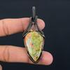 Unakite Gemstone Pure Copper Wire Wrapped Handmade Pendant Jewelry For Gift