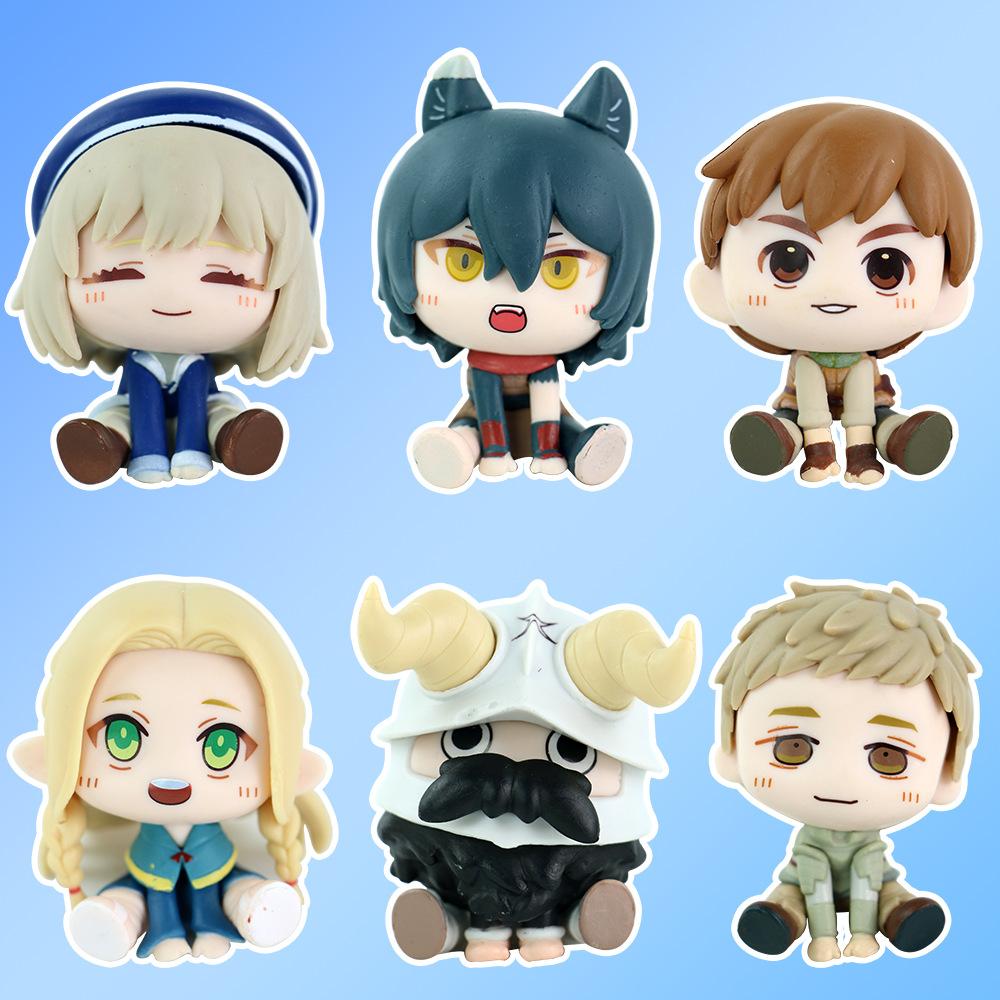 6Pcs/1Set Anime Delicious in Dungeon Figure Marcille Farin Raiosu Set Model Toy Desktop Car Ornament Doll PVC Action Figure