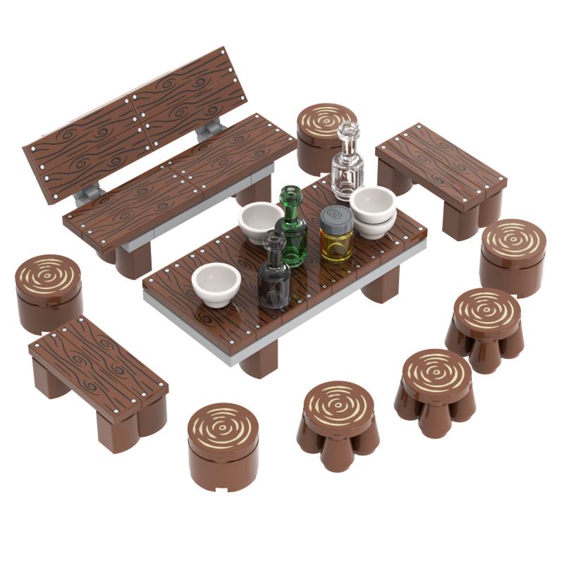 High-Quality Moc High-Quality Furniture High-Quality Building High-Quality Block Collection kit High-Quality Medieval High-Quality Tavern