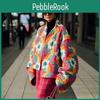 Winter Womens Fashion Casual Product Versatile Loose Cardigan Decoration Printed Cotton Coat
