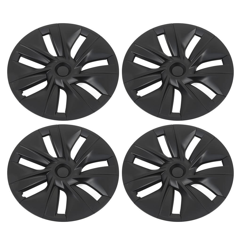4pcs 19in Wheel Hub Cap Matte Black Anti Scratch Stylish Cool Replacement for Tesla Model Y 2020 to 2023
