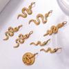 Hot Sale Round Pendant Stainless Steel Plated 18K Gold Snake Crystal Design Necklace Bracelet Accessories