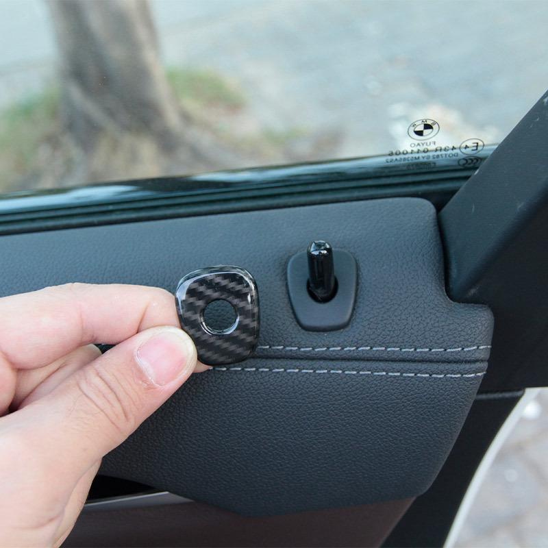 För BMW X3 X4 G01 G02 2018- ABS Krom/Kolfiber Bilens Dörrlåsskydd Trim Tillbehör