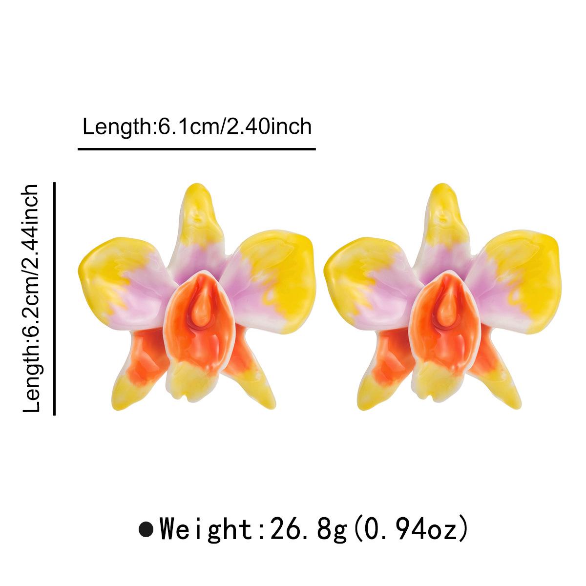 

Новые Серьги-гвоздики в стиле Ins, Сладкие, Цветы, Преувеличенный Дизайн с Масляной Заливкой, Элегантные, Универсальные, Серьги, Украшения для Ушей для Женщин
