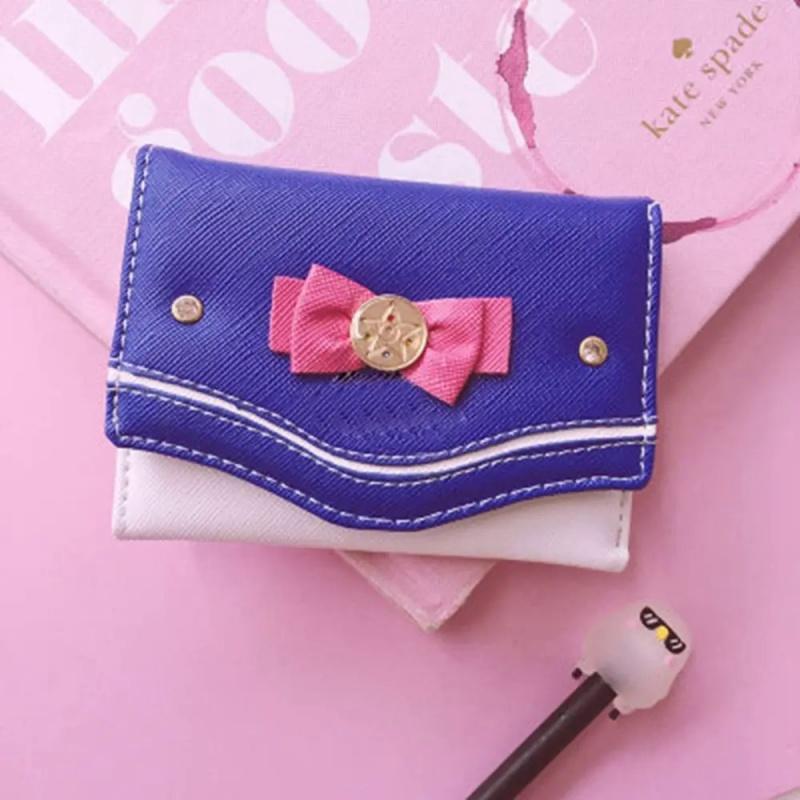 Candy Color Bow Damenmode Geldbörse PU Leder Karte Münzbörse