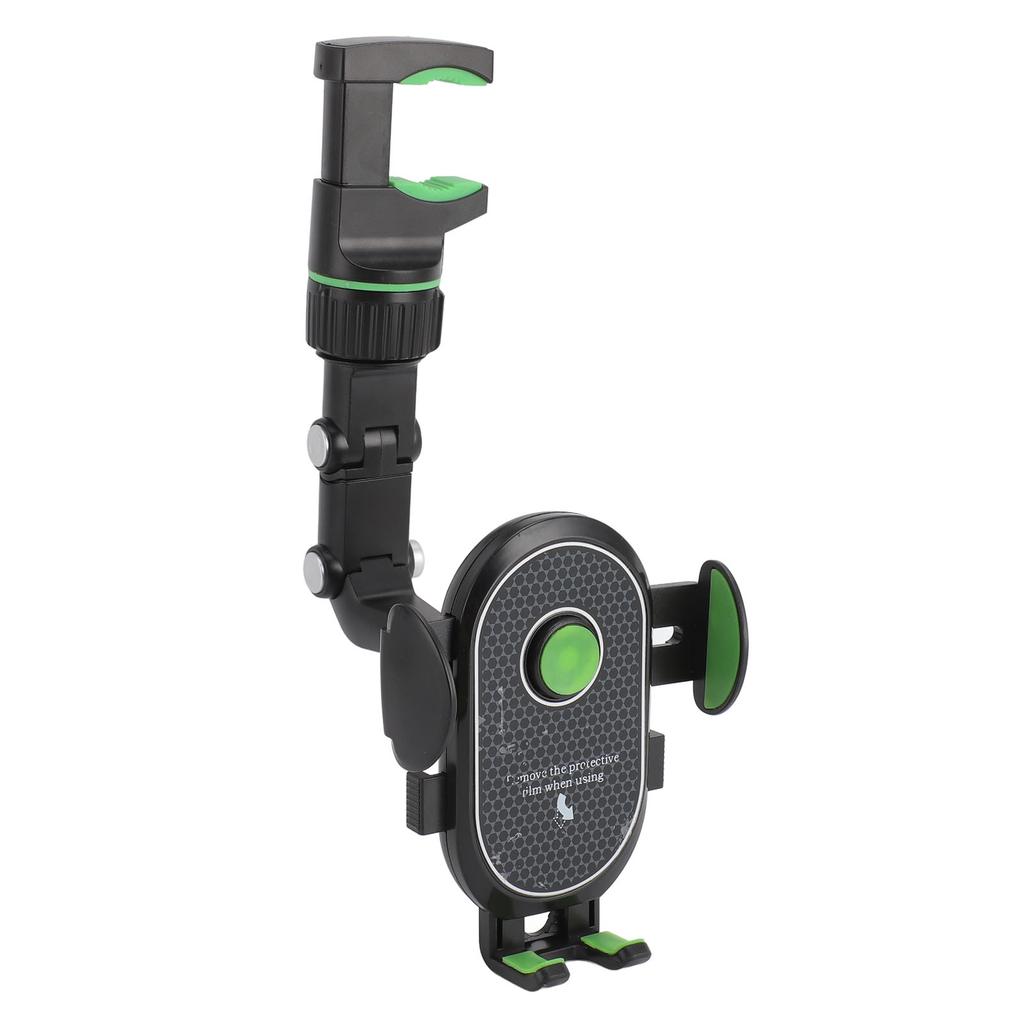 Rrview Mirror Phone Holder 360 Degree Rotatable Retractable CAR Mobile Phone Mount Green for sy and Driving Experience