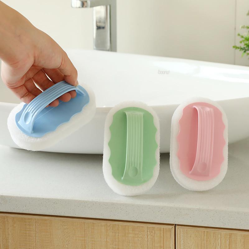 Thick Sponge Bath Scrubber With Comfort Grip For Tile And Tub Cleaning