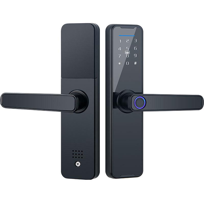 Smart Stöldskydd Fingeravtrycks- och Lösenordsdörrlås, för Hushåll, Hotell, Lägenhet, Innerdörrar - One-Grip Öppningsteknik.