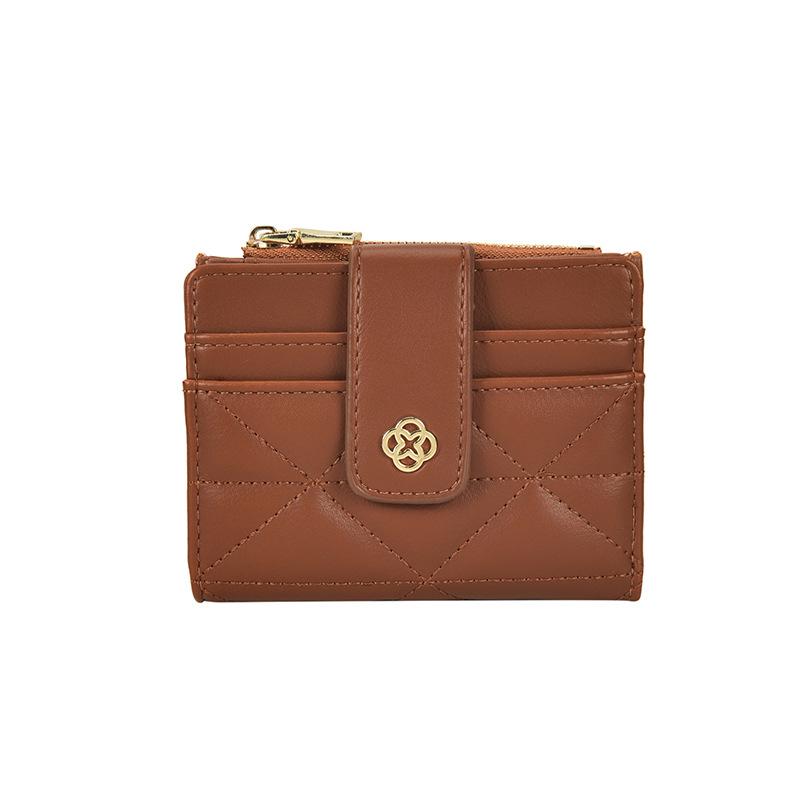 

Корейский женский кошелек Мультикартный Короткий Маленький Кошелек для монет Универсальный Модный Картхолдер ПУ Легкий Зажим для денег коричневый